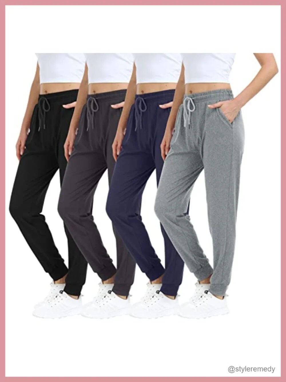 4 Pack Women Lightweight Sweatpants Joggers, Soft Skin-Friendly Pants